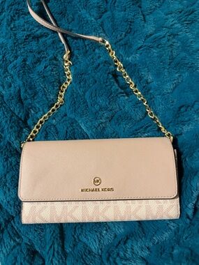 Michael Kors Pink Crossbody Wallet on Chain